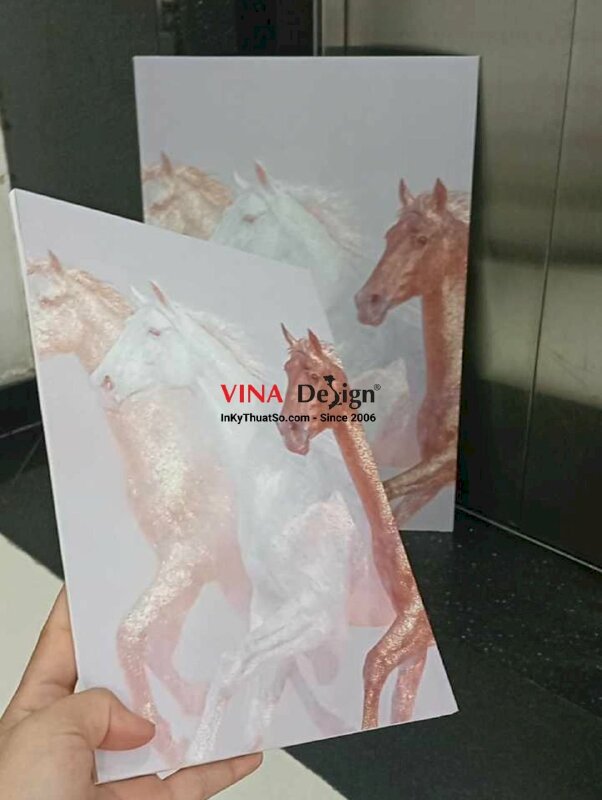 In tranh ngựa hồng lấp lánh, tranh Formex khổ A4 - INKTS2753