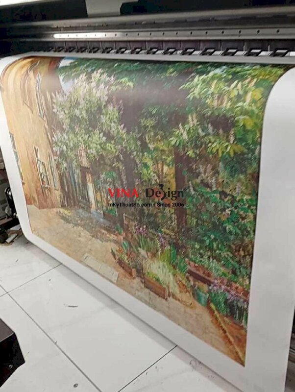 In tranh sơn dầu Canvas phong cảnh Khu Vườn Nhà trường phái ấn tượng - INKTS3689
