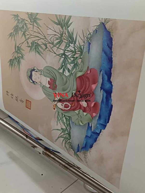 In tranh Trúc Lâm Quán Âm Bồ Tát, in Canvas mực dầu - INKTS3682