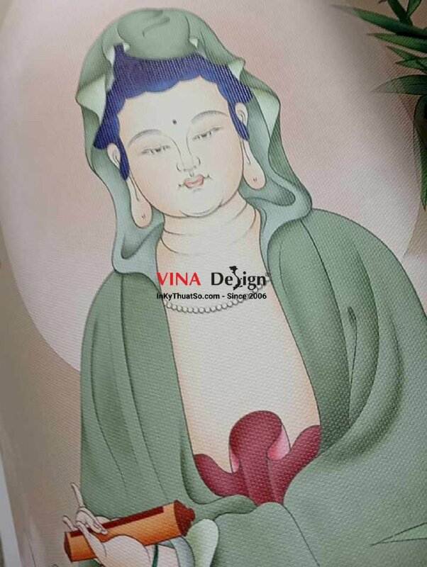 In tranh Trúc Lâm Quán Âm Bồ Tát, in Canvas mực dầu - INKTS3682