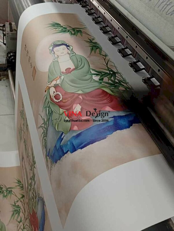 In tranh Trúc Lâm Quán Âm Bồ Tát, in Canvas mực dầu - INKTS3682