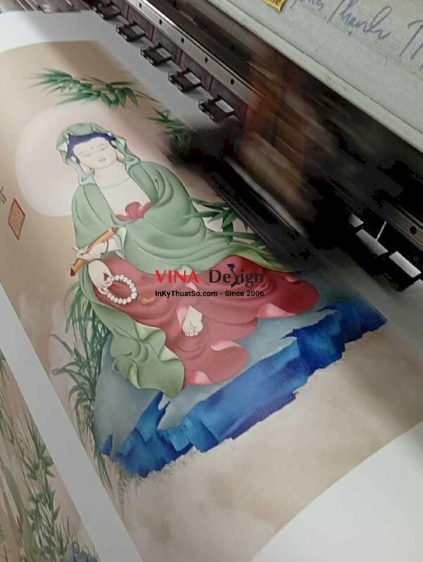 In tranh Trúc Lâm Quán Âm Bồ Tát, in Canvas mực dầu - INKTS3682