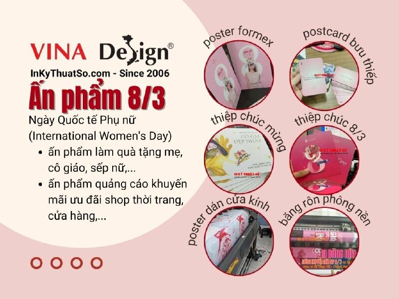 Top dịch vụ in ấn 8/3 ngày Quốc tế Phụ nữ (International Women's Day) cùng In Kỹ Thuật Số Since 2006