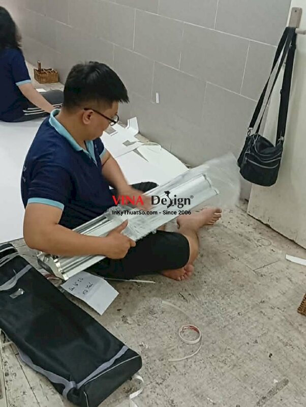 Chân Cuốn hào quang nhôm (2 mặt) 80cm x 200cm màu nhôm - INKTS58