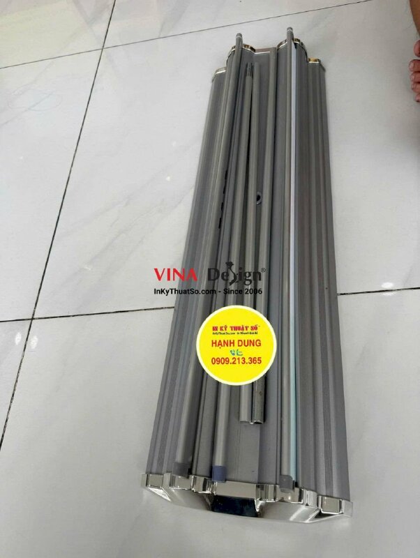Chân Cuốn hào quang nhôm (2 mặt) 80cm x 200cm màu nhôm - INKTS58