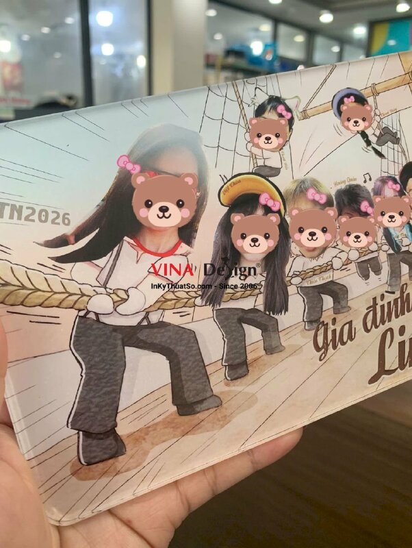 In ảnh Mica giá rẻ, ảnh nhóm Decal trong in ngược cán Decal sữa, cán lên Mica 5li bo góc - INKTS3761