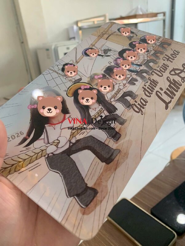 In ảnh Mica giá rẻ, ảnh nhóm Decal trong in ngược cán Decal sữa, cán lên Mica 5li bo góc - INKTS3761