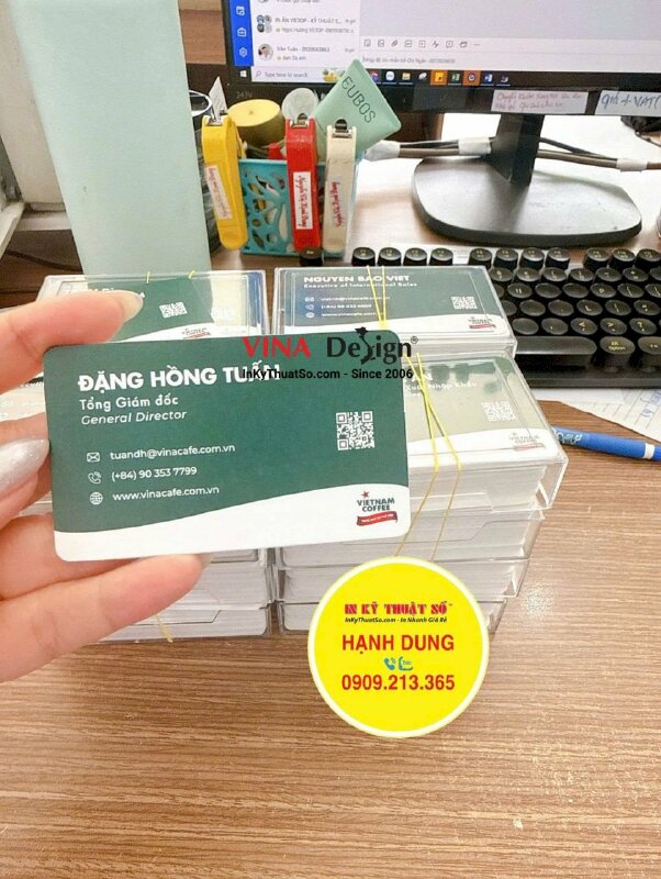 In card visit Tổng giám đốc General Director công ty cà phê, card giấy mỹ thuật giấy Astropack - INKTS3751