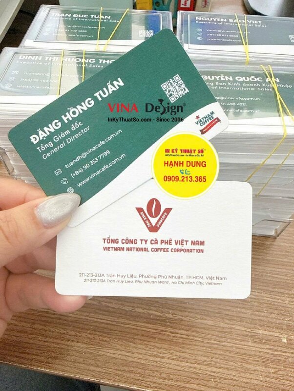 In card visit Tổng giám đốc General Director công ty cà phê, card giấy mỹ thuật giấy Astropack - INKTS3751
