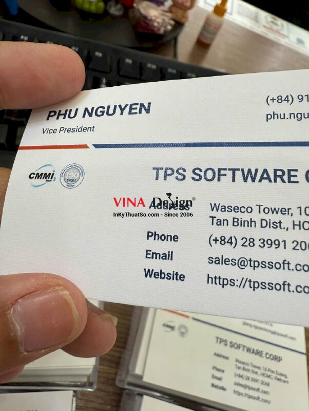 In card visit Vice President Phó chủ tịch công ty phần mềm, song ngữ Anh - Nhật, giấy mỹ thuật K09 - INKTS3715
