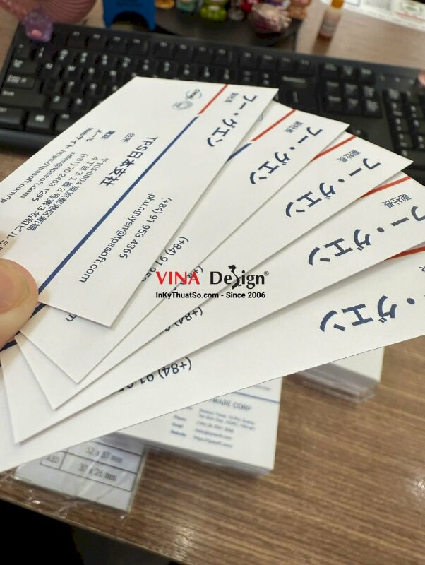 In card visit Vice President Phó chủ tịch công ty phần mềm, song ngữ Anh - Nhật, giấy mỹ thuật K09 - INKTS3715