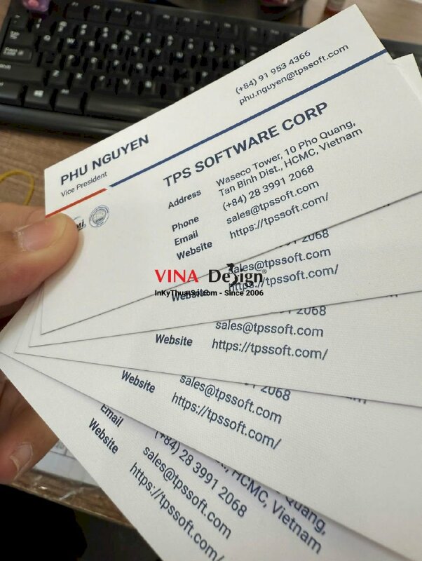 In card visit Vice President Phó chủ tịch công ty phần mềm, song ngữ Anh - Nhật, giấy mỹ thuật K09 - INKTS3715