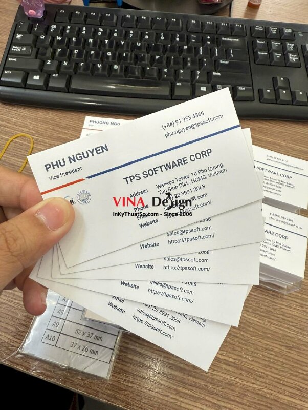 In card visit Vice President Phó chủ tịch công ty phần mềm, song ngữ Anh - Nhật, giấy mỹ thuật K09 - INKTS3715
