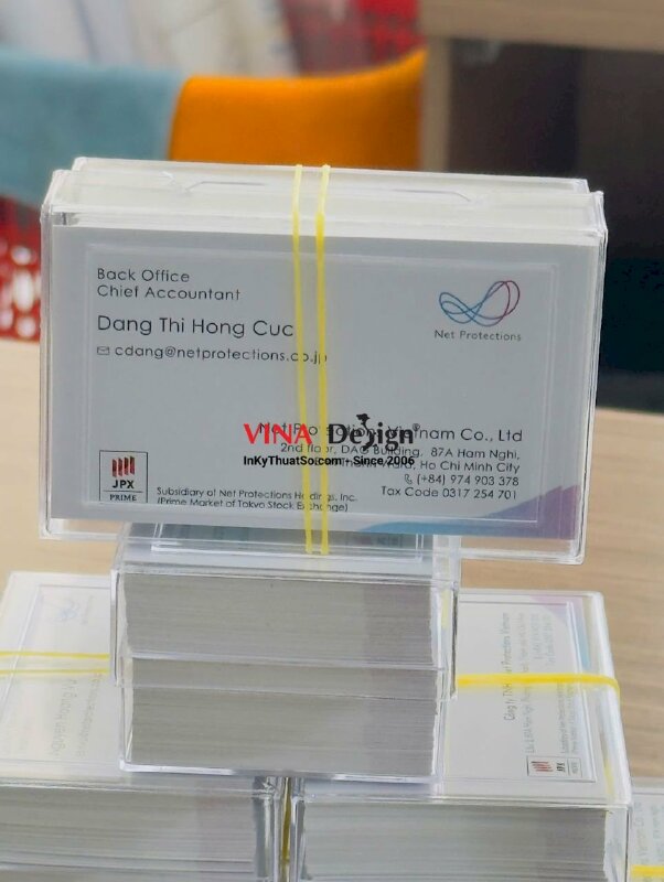 In danh thiếp tiếng Anh cho nhân viên công ty Nhật tại TPHCM, in card visit giấy B300gsm - INKTS3708