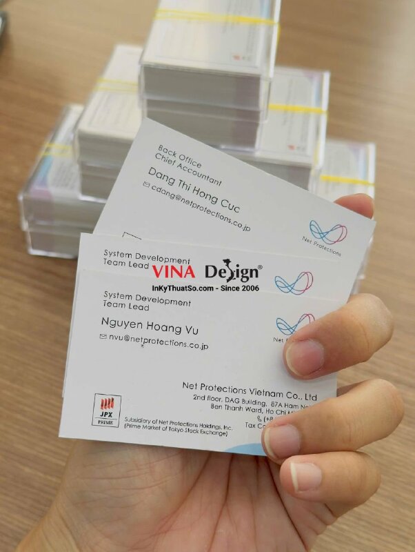 In danh thiếp tiếng Anh cho nhân viên công ty Nhật tại TPHCM, in card visit giấy B300gsm - INKTS3708