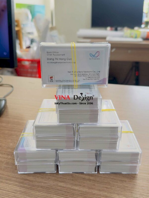 In danh thiếp tiếng Anh cho nhân viên công ty Nhật tại TPHCM, in card visit giấy B300gsm - INKTS3708