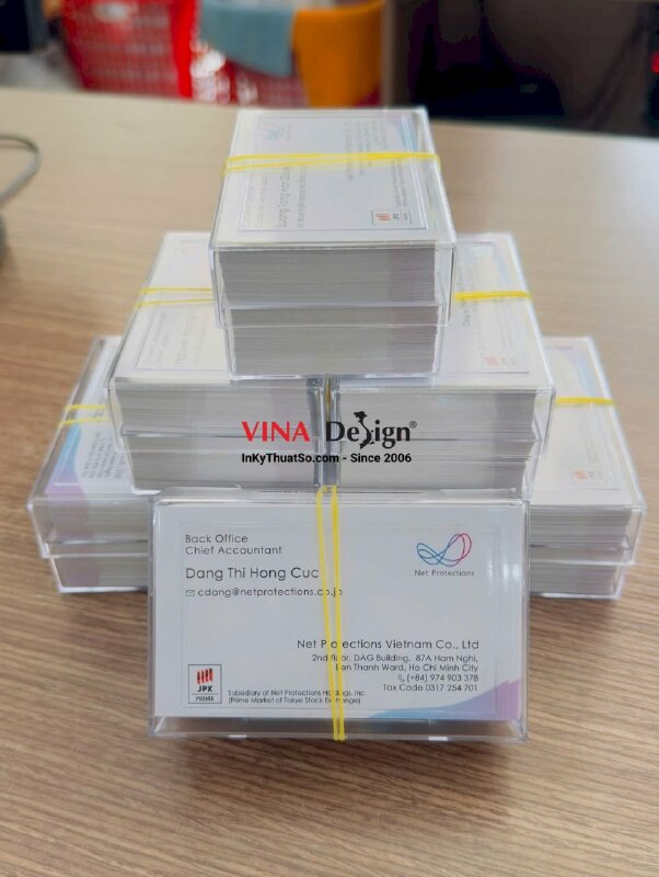 In danh thiếp tiếng Anh cho nhân viên công ty Nhật tại TPHCM, in card visit giấy B300gsm - INKTS3708