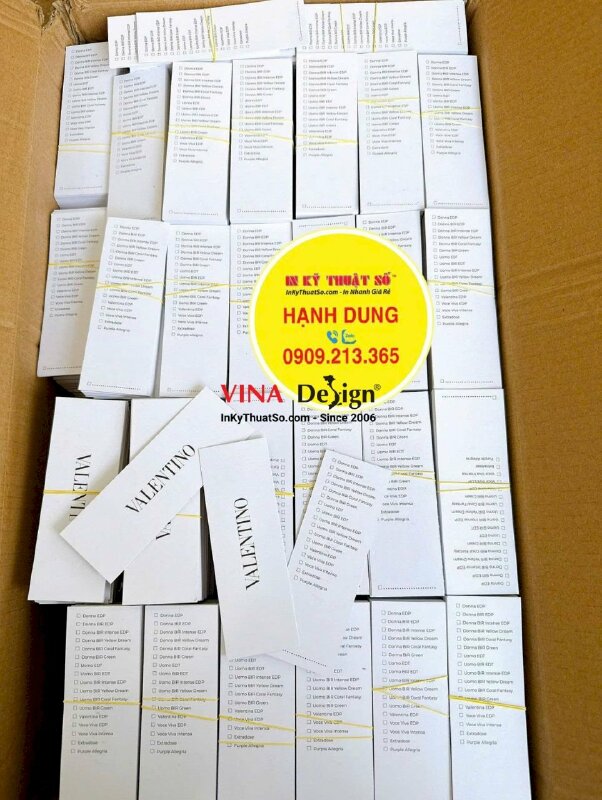 In giấy thử mùi nước hoa, in giấy Ford 250gsm, 1 mặt logo, 1 mặt thông tin, cắt hình chữ nhật - INKTS3742