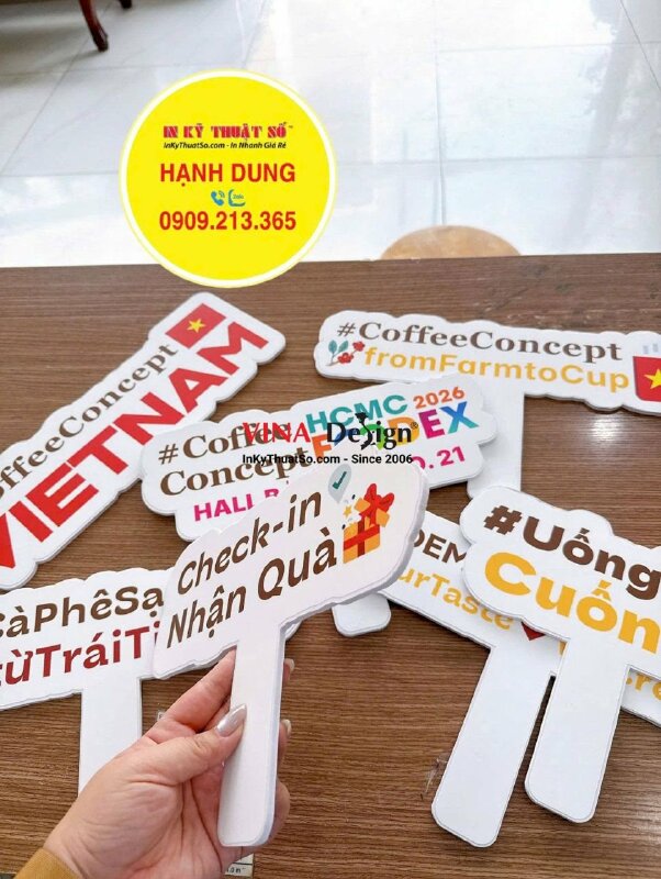 In hashtag cầm tay Checkin sự kiện Café Show Vietnam - INKTS3753