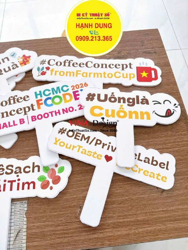 In hashtag cầm tay Checkin sự kiện Café Show Vietnam - INKTS3753