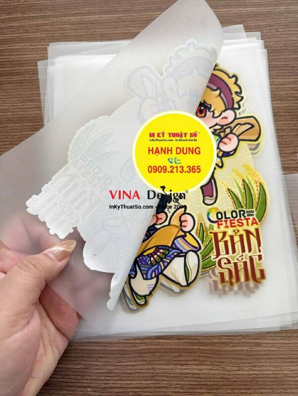 In logo chibi Pet nhiệt cho sự kiện hội chợ Festival lễ hội màu sắc, giao rời từng logo, khách hàng về tự ủi - INKTS3740