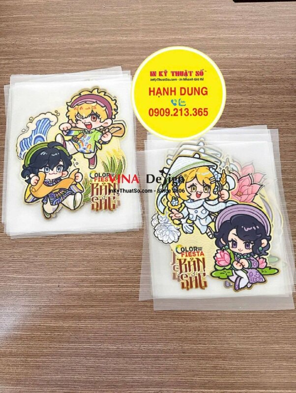 In logo chibi Pet nhiệt cho sự kiện hội chợ Festival lễ hội màu sắc, giao rời từng logo, khách hàng về tự ủi - INKTS3740