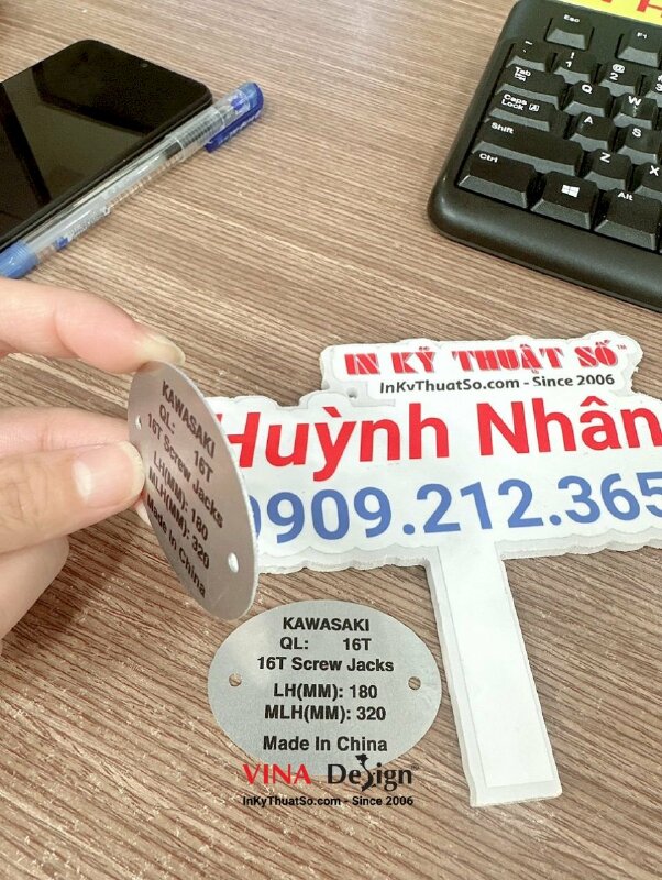 In mác nhôm kim loại gắn Kích ren cơ khí, Con đội ren cơ khí, Kích thủy lực - INKTS882