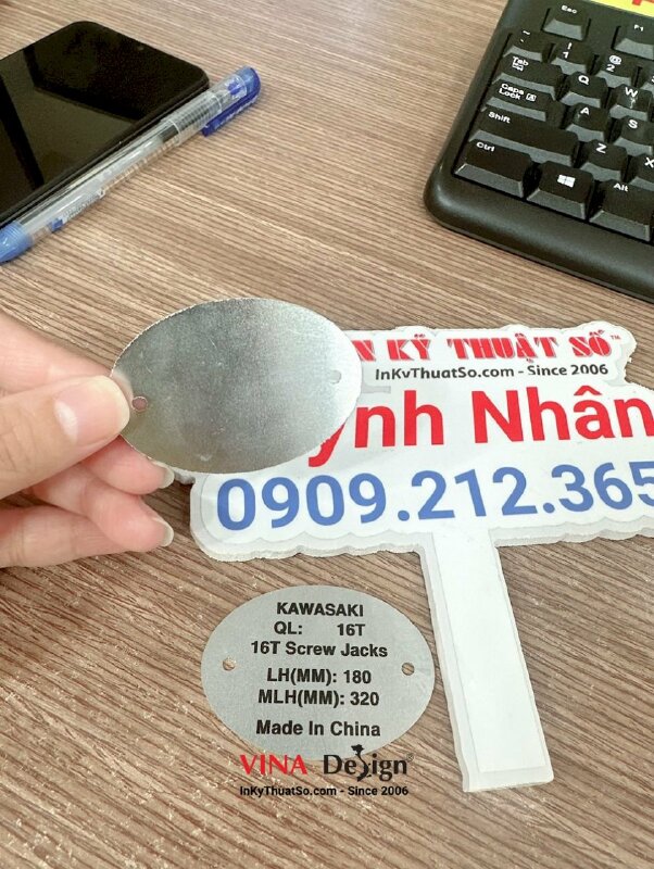 In mác nhôm kim loại gắn Kích ren cơ khí, Con đội ren cơ khí, Kích thủy lực - INKTS882