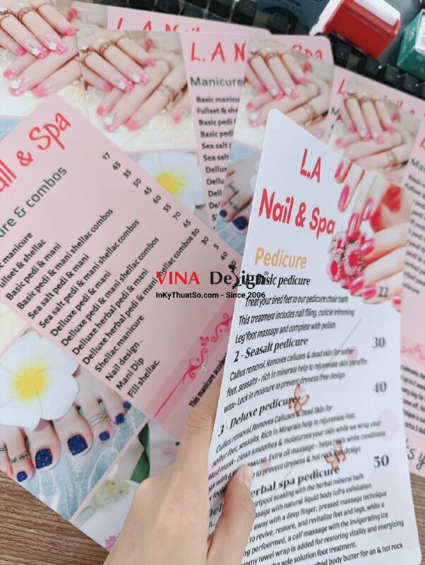 In menu nhựa mỏng cao cấp 2 mặt, ép mờ - INKTS281