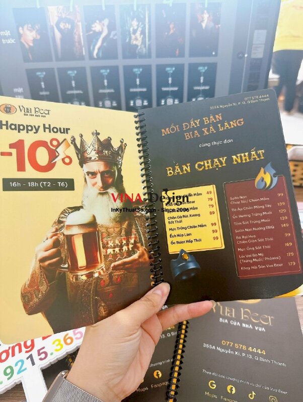 In menu quán bia, nhà hàng bia, craft beer - INKTS545