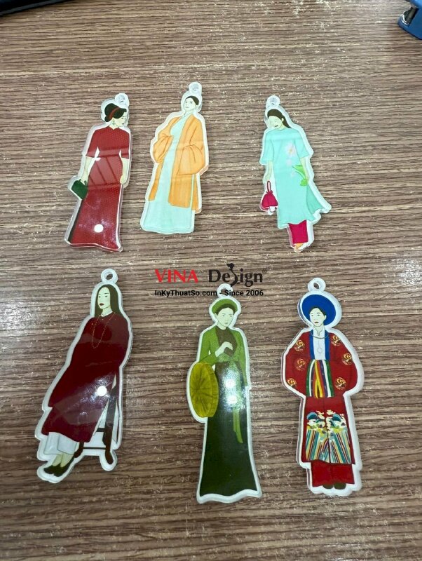 In móc khóa Mica đồ án tốt nghiệp đại học mỹ thuật, móc khóa trang phục truyền thống Việt Nam - INKTS3775