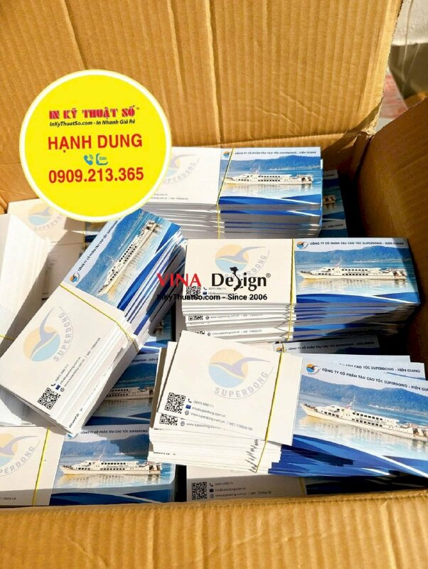 In name card gấp đôi cho hệ thống tàu cao tốc thông tin hệ thống phòng vé - INKTS3752