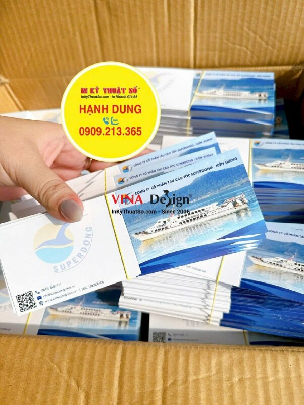 In name card gấp đôi cho hệ thống tàu cao tốc thông tin hệ thống phòng vé - INKTS3752