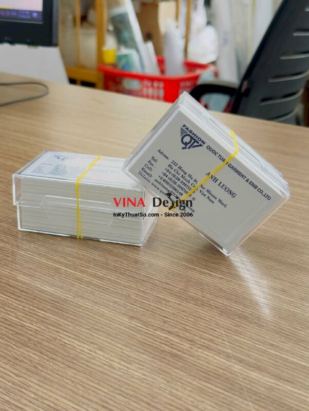 In name card nhanh 1 ngày có hàng, card tiếng anh Garment & Embroidery công ty May mặc & Thêu - INKTS3765