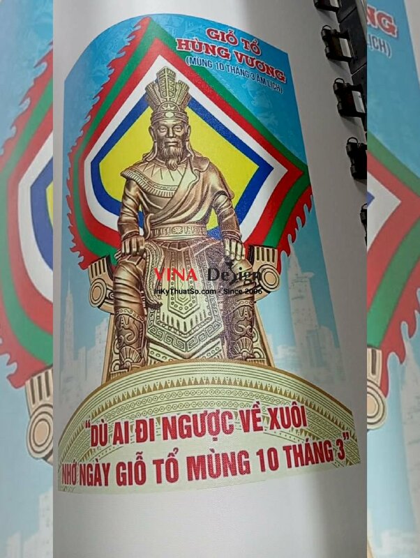 In poster banner kính mừng Giỗ Tổ Hùng Vương mùng 10 tháng 3 âm lịch, in Canvas mực dầu - INKTS3713