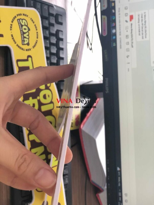 In PP cán mờ bồi formex 3li làm mô hình dán trang trí máy POS - INKTS303