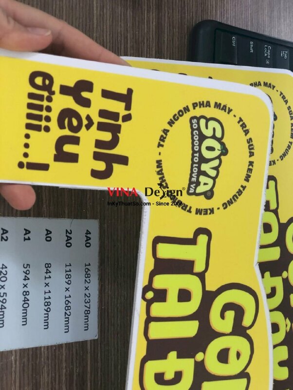In PP cán mờ bồi formex 3li làm mô hình dán trang trí máy POS - INKTS303
