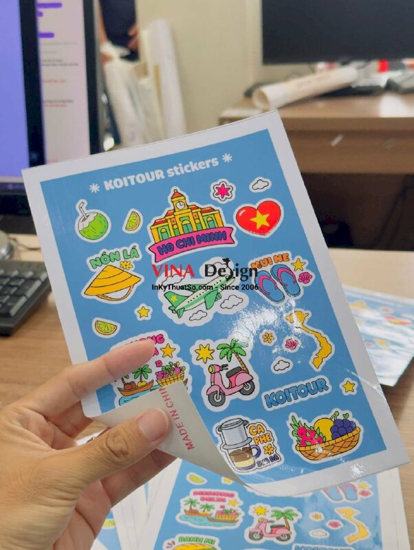 In set sticker chủ đề Việt Nam, Vietnam Icons & Symbols, in decal sữa khổ A5 - INKTS3759