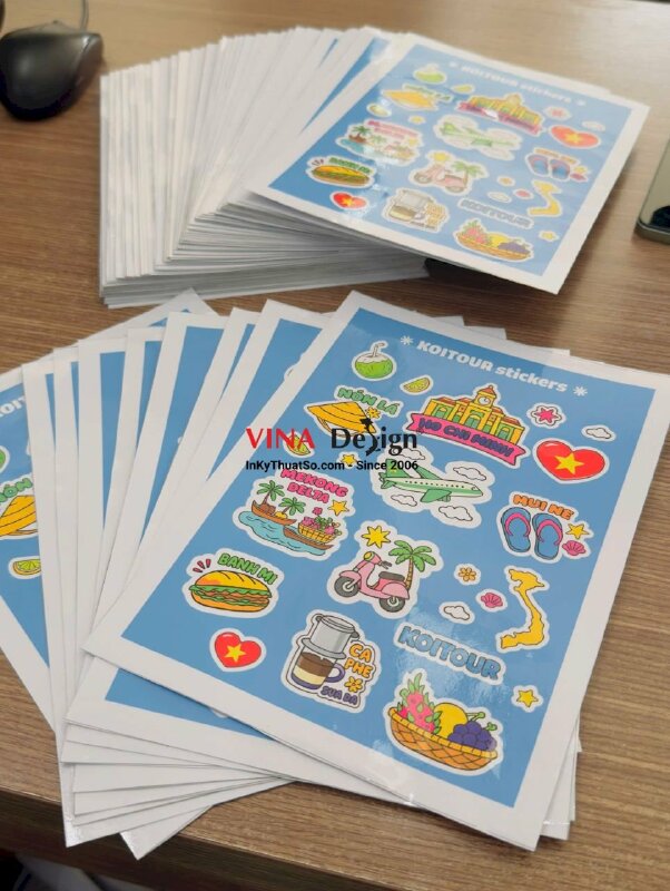 In set sticker chủ đề Việt Nam, Vietnam Icons & Symbols, in decal sữa khổ A5 - INKTS3759