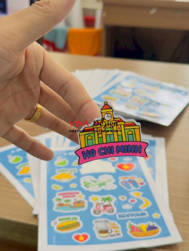 In set sticker chủ đề Việt Nam, Vietnam Icons & Symbols, in decal sữa khổ A5 - INKTS3759