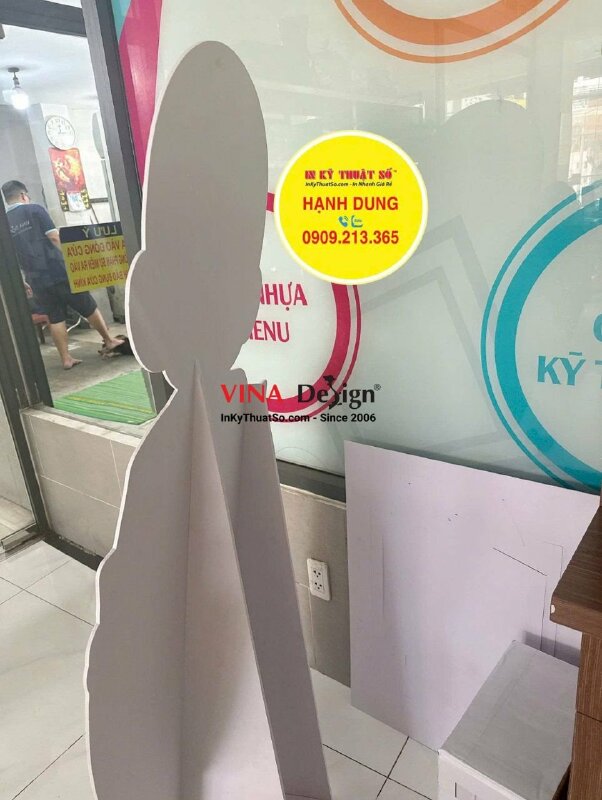 In standee mô hình Chú Tiểu cao 160cm sự kiện Khóa Tu hàng tháng tại Chùa - INKTS3739