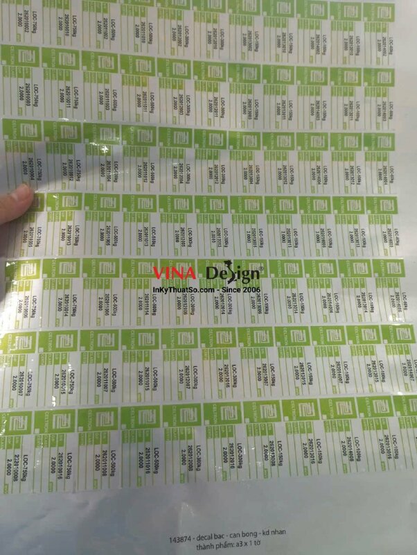 In tem bạc thông số dán loadcell cảm biến lực/cân điện tử - INKTS3710