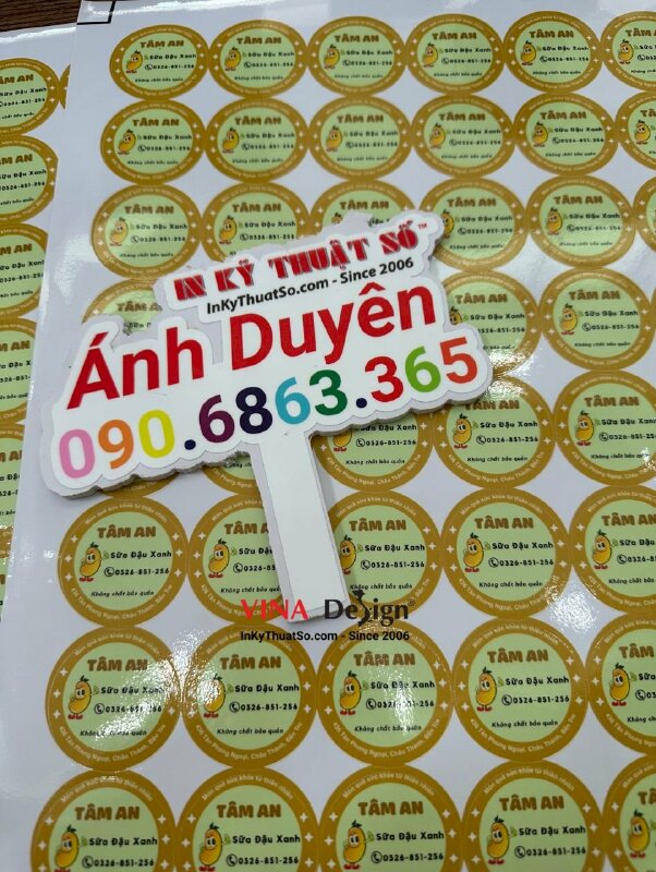 In tem dán chai sữa đậu xanh, tem Decal chống nước dán chai nhựa - INKTS586