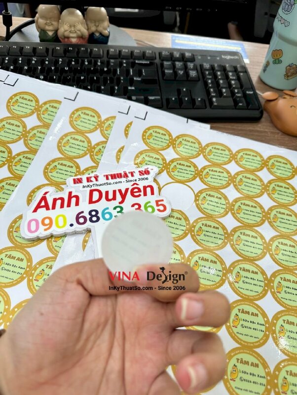 In tem dán chai sữa đậu xanh, tem Decal chống nước dán chai nhựa - INKTS586