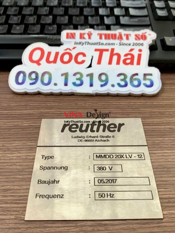 In tem nhãn kim loại làm mác máy móc công nghiệp - INKTS998