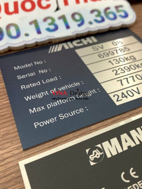 In tem nhãn mác kim loại gắn máy móc thiết bị - INKTS999