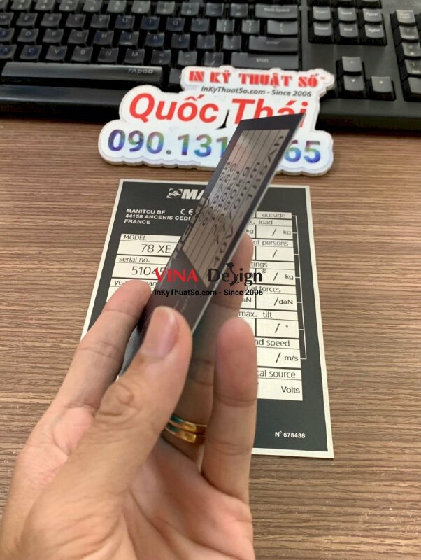 In tem nhãn mác kim loại gắn máy móc thiết bị - INKTS999