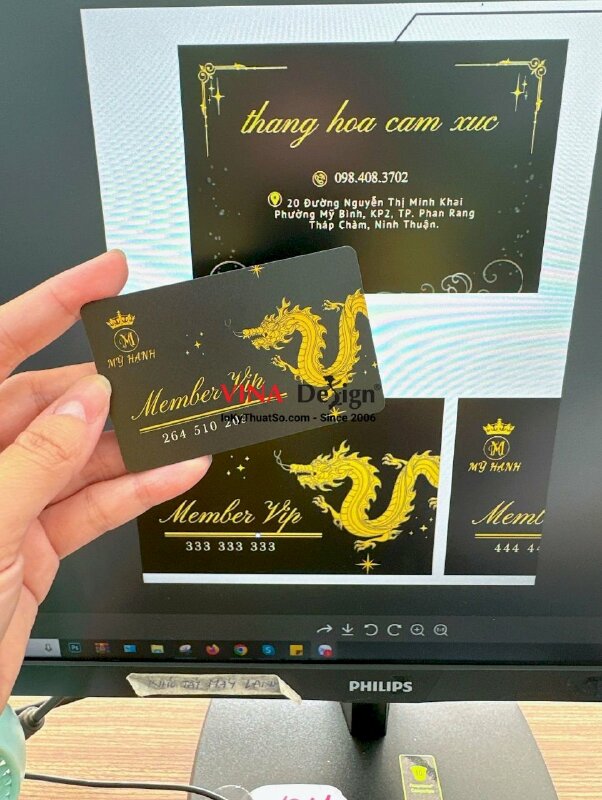 In thẻ Member VIP Massage, thẻ thành viên dịch vụ Massage - INKTS845
