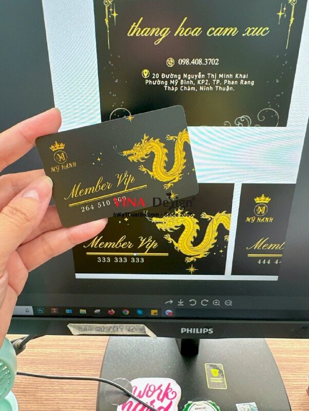 In thẻ Member VIP Massage, thẻ thành viên dịch vụ Massage - INKTS845