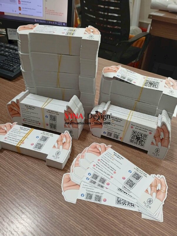 In tờ rơi quảng cáo kẹp lên kính xe hơi, tờ rơi tag gấp chủ đề Nail Spa, hàng gửi đi Mỹ - INKTS3777